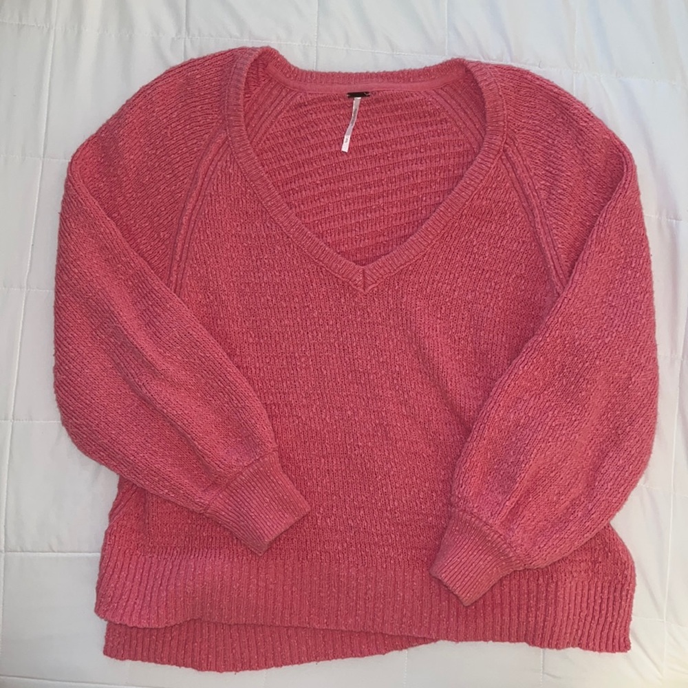 Free People pink oversized sweater